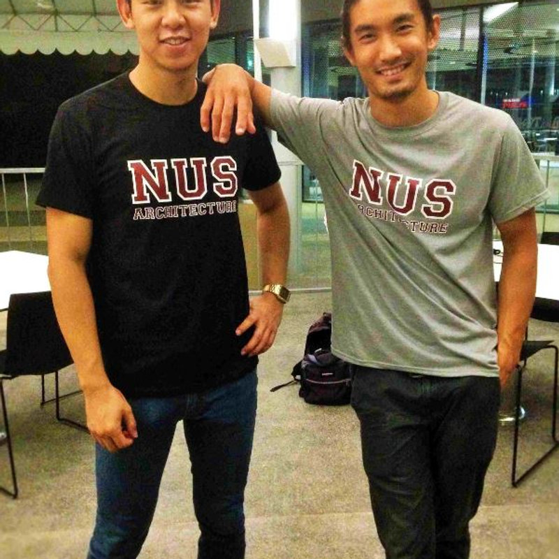 Two students in NUS Architecture class tees
